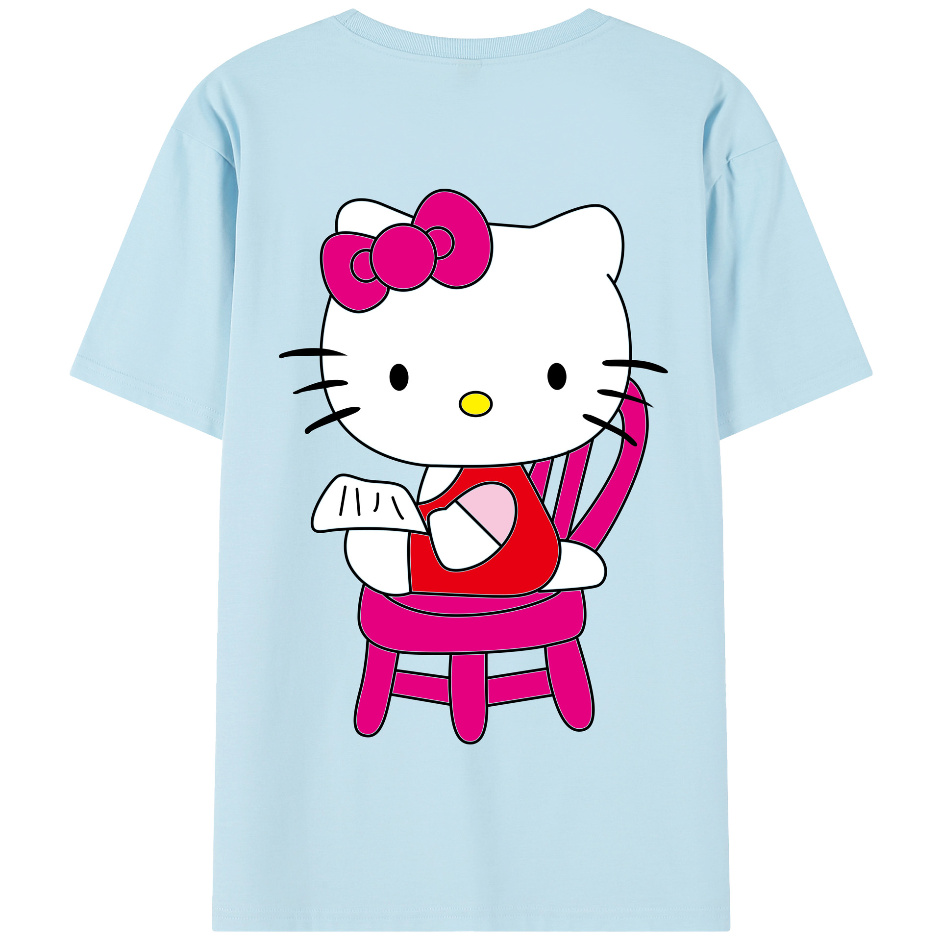 （画像用） Hello Kitty ハローキティ 綿100％半袖Tシャツ（背面プリント）